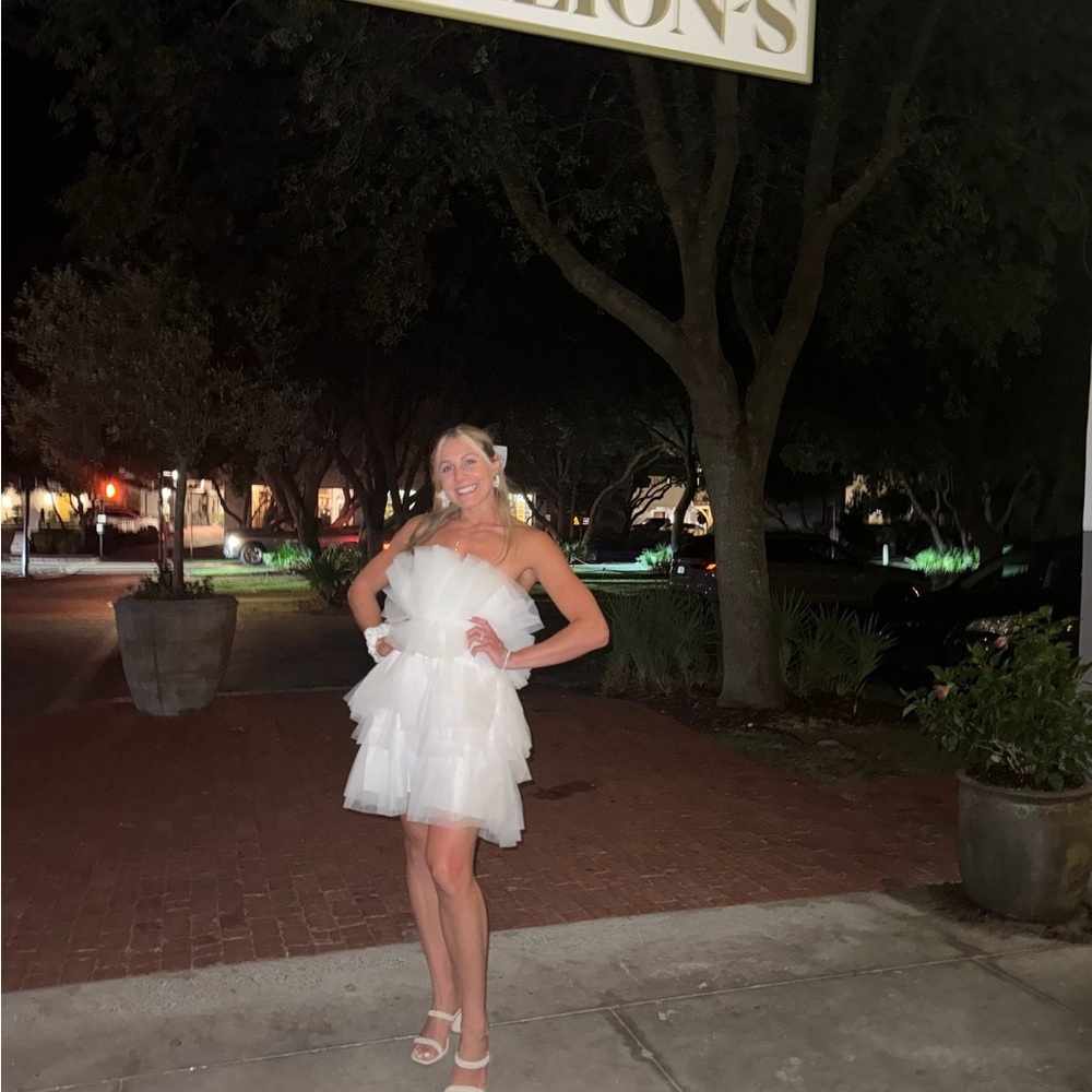 Bridal shower engagement bachelorette White Tulle Dress